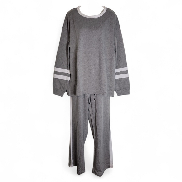 Womens 2 Piece Crewneck Long Sleeve Wide-Leg Travel Sweatsuit - NWOT - Picture 4 of 6